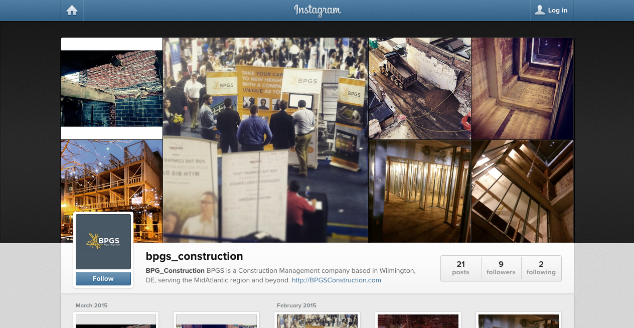 BPGS Construction Instagram Page