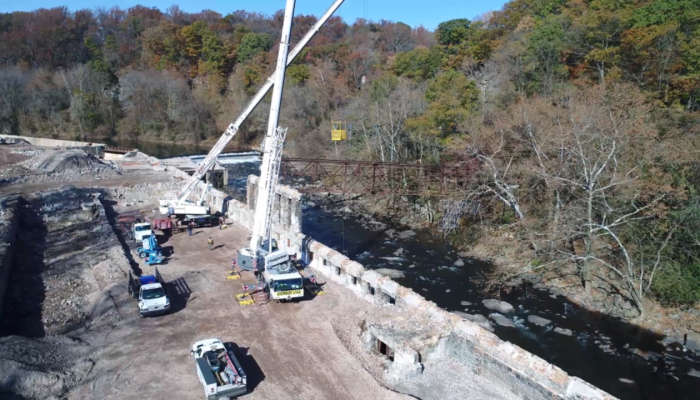 Rockford falls bridge removal BPGS Construction