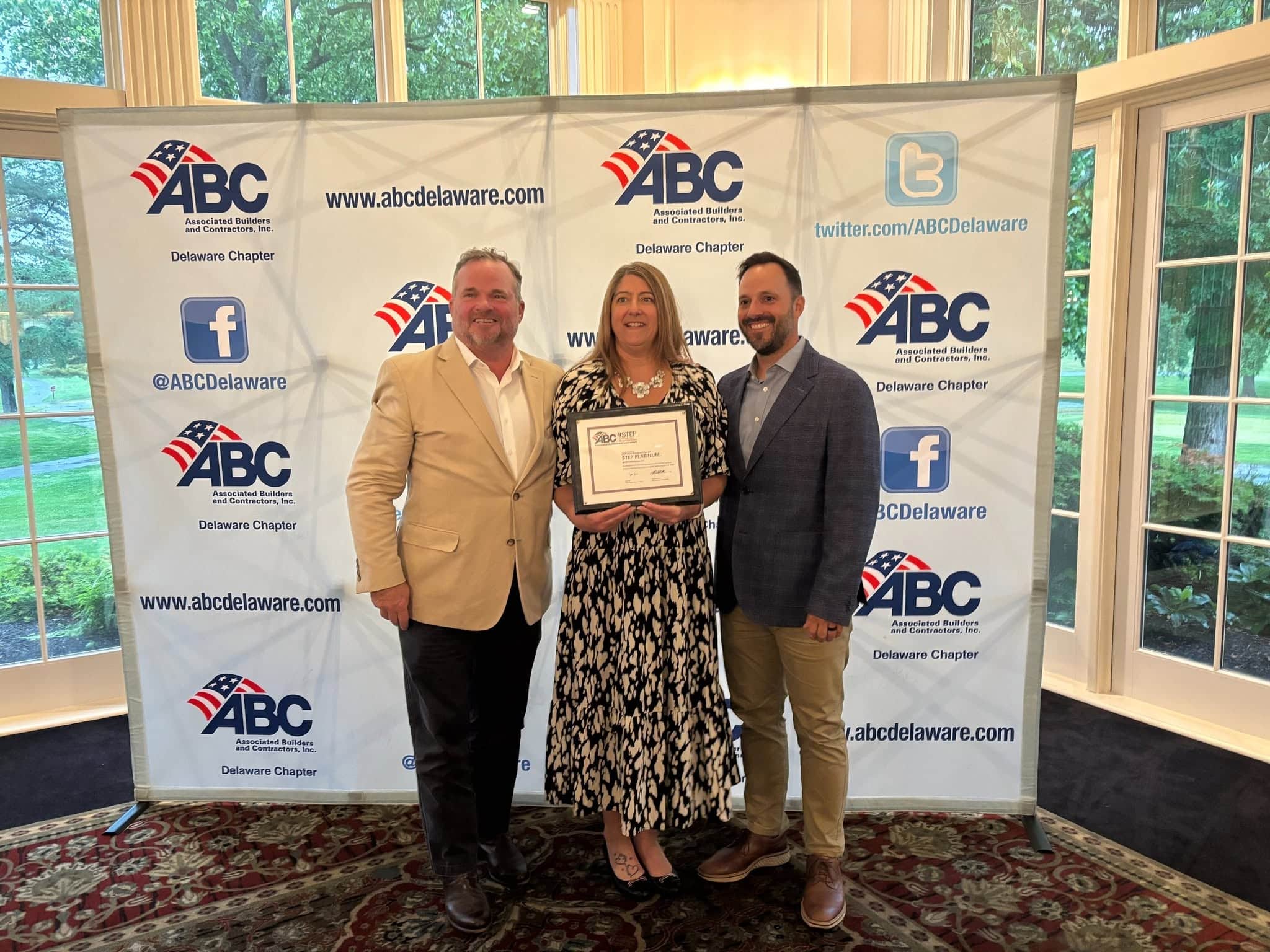BPGS Construction’s STEP Platinum Safety Award recognition from ABC Delaware